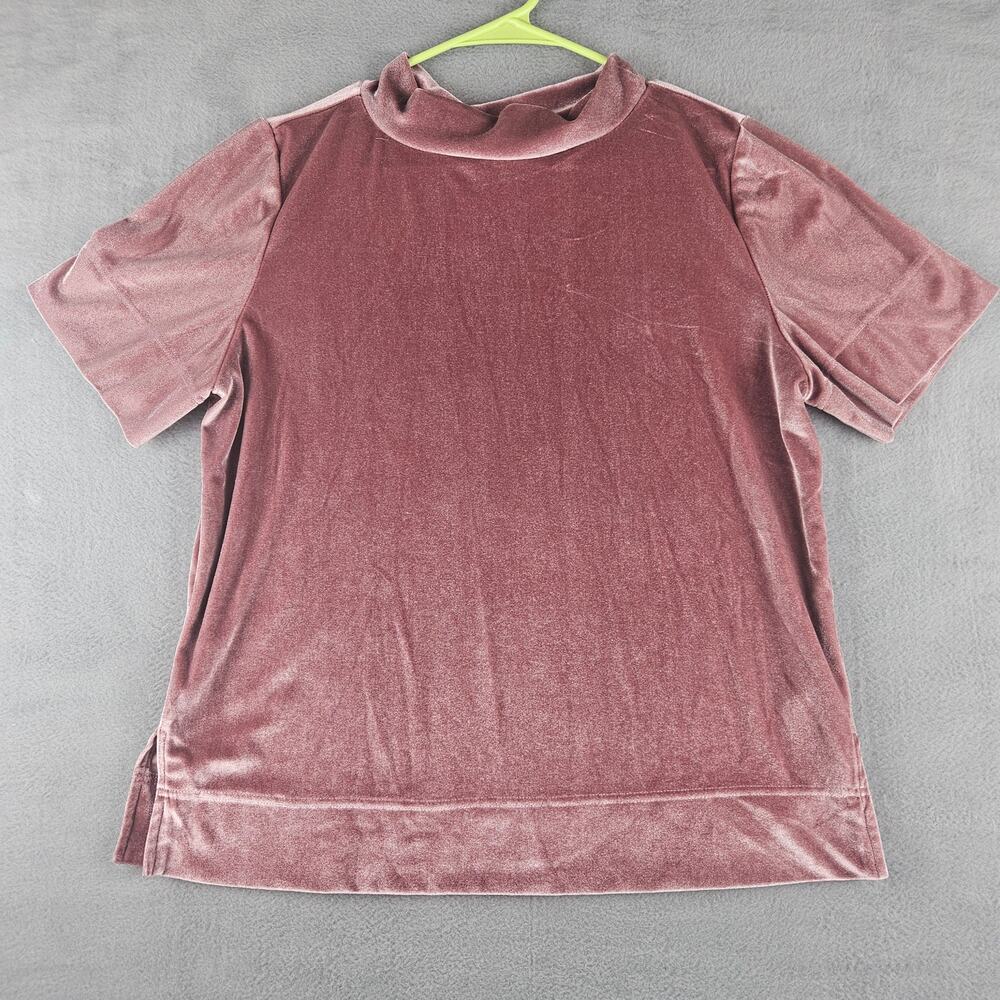 Anthropologie Krisha Velvet Mock Neck Top Size Large